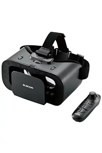 エレコム VRゴーグル リモコン 360度 目幅調整 ピント調整 メガネ対応 非球面光学レンズ採用 4.7~7.0インチ以内の スマホ/iPhone 対応 ブラック VRG-X03RBK ゴーグル+リモコン