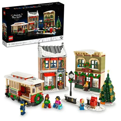 レゴ(LEGO) ホリデーメインストリートビルディングセット10308 大人と家族向け クリスマスビレッジビルディングキット ホリデーディスプレイセット 組み立てセット。