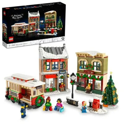 レゴ(LEGO) ホリデーメインストリートビルディングセット10308 大人と家族向け クリスマスビレッジビルディングキット ホリデーディスプレイセット 組み立てセット。