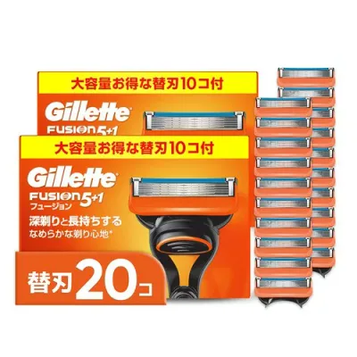 Gillette ジレット フュージョン 替刃20個 髭剃り カミソリ 男性 メンズまとめ買い