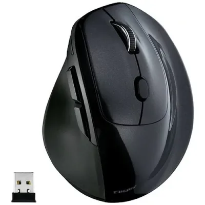 ナカバヤシ Digio2 エルゴノミクス マウス 高速スクロール ワイヤレス 5ボタン BlueLED ブラック MUS-RKF176BK