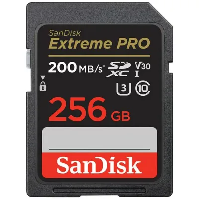 SanDisk Extreme PRO 256GB クラス3/UHS-I (U3) V30 SDXC。