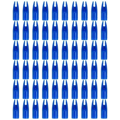 PATIKIL アーチェリー矢 ノック7mm 60個プラスチック接着矢 ノック交換用狩猟矢コンパウンドボウリカーブボウ ブルー