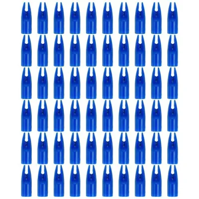 PATIKIL アーチェリー矢 ノック7mm 60個プラスチック接着矢 ノック交換用狩猟矢コンパウンドボウリカーブボウ ブルー