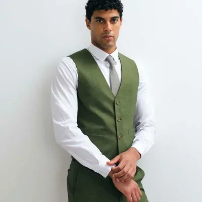 エイソス ASOS asos ASOS DESIGN スキニースーツ用ベスト(グリーン) ベスト メンズ 男性 インポートブランド 小さいサイズから大きいサイズまで