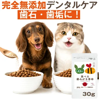 【獣医師推奨】犬 歯磨き サプリ 食べる歯磨き革命 30g 犬 口 臭い 歯石 猫 歯磨き デンタルケア 歯垢 口腔ケア 無添加 歯磨き粉