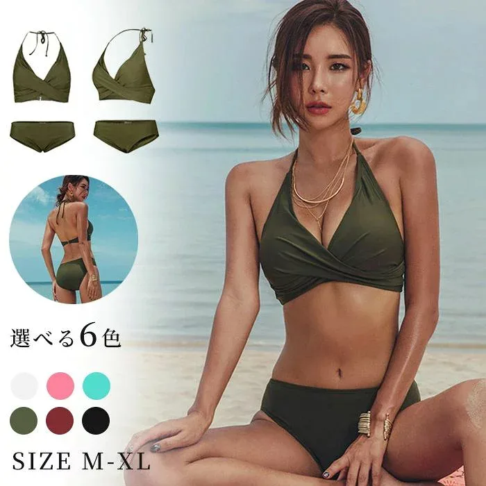 ビキニ水着 レディース水着 タンキニ 上下セット 水着2点セット ショーツ ブラジャー セパレート 体型カバー ビキニ お洒落 セクシー 夏 水泳 ビーチ プール 可愛い 女性用 高校生 20代 30代 40代 海 無地 体型カバー セパレート タンキニ フィットネス水着