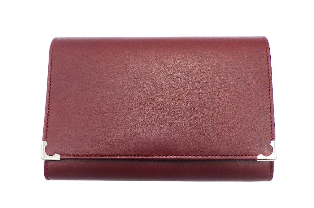 Cartier 【カルティエ】マストライン がま口財布 ボルドー 箱・カード付 【中古】【人気】【美品】5246.
