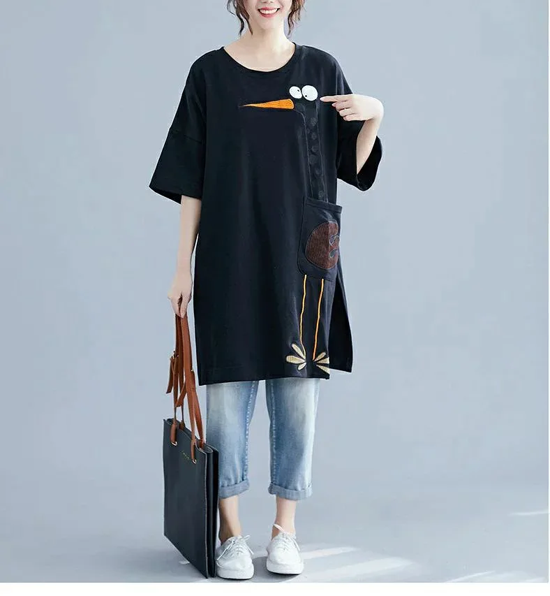 チュニック Tシャツ ビッグシルエット 半袖 大人可愛い カットソー ロング オーバーサイズ シャツ 薄手 ゆったり 大きいサイズ 春 夏 Aライン レディース 体型カバー 上品 大人カワイイ おすすめ きれいめ 20代30代40代50代 60代
