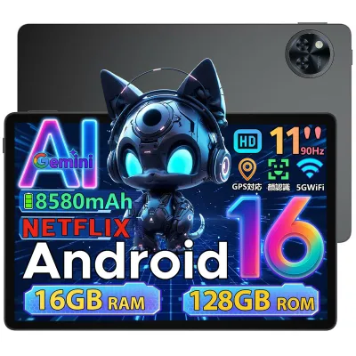 【人気限定】 DOOGEE U11 Android16タブレット Gemini AI タブレット Android16 11インチ 大画面 ゲーミングタブレット wi-fiモデル ゲーミング 小学生 8コア 16GB RAM+128GB ROM+2TB拡張可 90Hz Android15 Widevine L1 Netflix 顔認識 13MP 8580mAhバッテリー