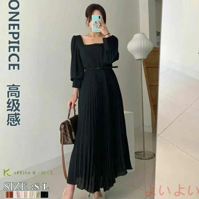 きれいめワンピース春 長袖ワンピース Aライ 新作ワンピース春秋 大人ワンピース シャツワンピース 秋ワンピース ロングワンピース春秋 レディースワンピース秋