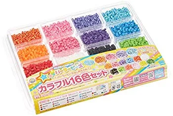【中古】パーラービーズ カラフル16色セット 80-17596 w17b8b5