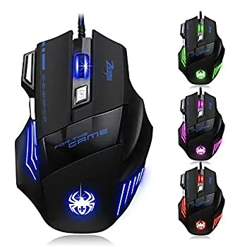 【中古】zelotes 7200 DPI 7ボタン プロフェッショナル LED 光学式 USB 有線 ゲーミングマウス ゲーマー用