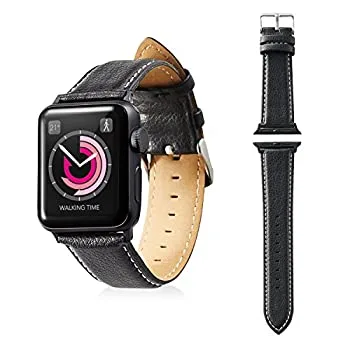 【中古】エレコム Apple Watch バンド 38mm ソフトレザー ラウンドボートタイプ ブラック AW-38BDLRBBK