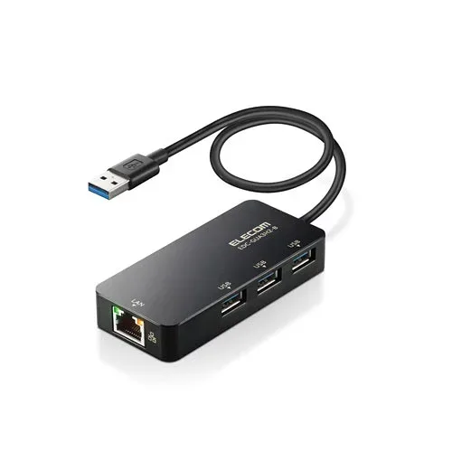 エレコム 直送 LANアダプター 有線 タイプA EDC-GUA3H2-B(ブラック)