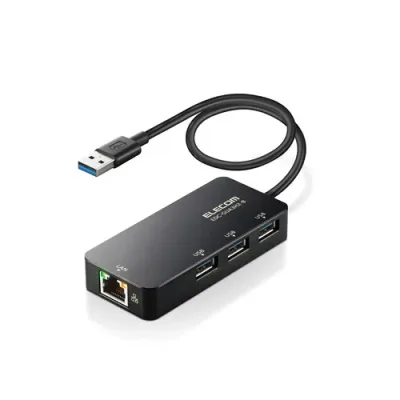 エレコム 直送 LANアダプター 有線 タイプA EDC-GUA3H2-B(ブラック)