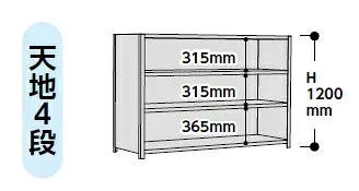 【ポイント5倍】【直送品】 山金工業 ラック 1.2S4360P-4W 【大型】