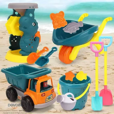 Sand play toys, sand play set, sandbox set, beach toys, 15 pieces, children's educational toys, shovels, buckets, watering cans, sand molds, safe and non-toxic, play house, summer vacation, beach toys, bath toys
