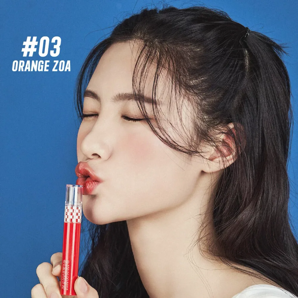 NAWAKIS Moist Aura Tint #03 Orange Chore High Color Long Lasting Glossy Finish Lipstick Korean Cosmetics K-POP Moisture Makeup Supplies Elegant Makeup Kiss Rose Makeup Korean Fashion