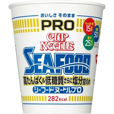 カップヌードル カップヌードルPRO シーフードヌードル 高たんぱく&低糖質 さらに塩分控えめ 78g×12個