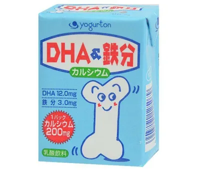 Yogurtton Dairy DHA & Iron 200ml paper pack x 16 pieces x (2 cases) | Free shipping Calcium DHA Lactic Acid Beverage
