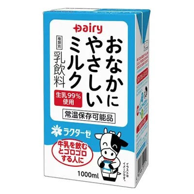 南日本酪農協同 デーリィ おなかにやさしいミルク 1L紙パック×12(6×2)本入×(2ケース)| 送料無料 牛乳 乳飲料 紙パック