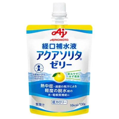 味の素 アクアソリタ ゼリー ゆず風味 130gパウチ×24本入| 送料無料 熱中症対策 経口補水液 水分補給 スポーツ ドリンク パウチ