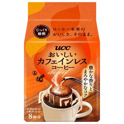 UCC おいしいカフェインレスコーヒー ドリップコーヒー (7g×8P)×12袋入×(2ケース)| 送料無料 コーヒー ドリップ 珈琲 カフェインレス