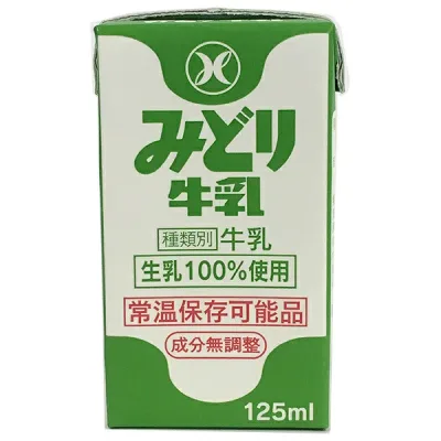 九州乳業 みどり牛乳 125ml紙パック×36本入×(2ケース)| 送料無料 牛乳 常温保存 ミルク 成分無調整