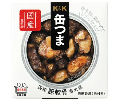 国分 K&K 缶つま 国産 豚軟骨 直火焼 40g×12個入 メーカー 問屋直送| 送料無料 おつまみ 缶詰