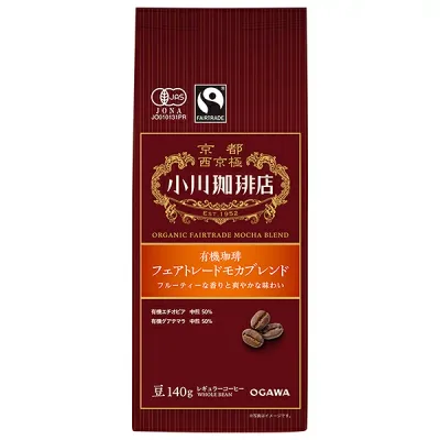 小川珈琲 有機珈琲 フェアトレードモカブレンド 豆 140g×5袋入×(2ケース)| 送料無料 嗜好品 レギュラー コーヒー類 豆 珈琲 有機 JAS