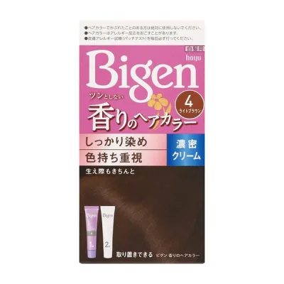 【医薬部外品】ホーユー(株) ビゲン 香りのへアカラー濃密クリーム 密着染め色持ちタイプ 4 ライトブラウン (白髪染め)