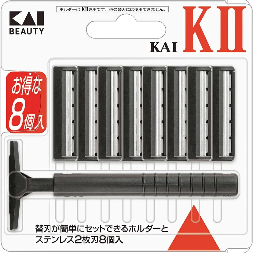【3%OFFクーポン 10/14 20:00〜10/17 09:59迄】【送料無料】貝印カミソリ株式会社KAI−K2 替刃8個入<ひげそり用カミソリ>【ドラッグピュア楽天市場店】【△】【▲1】【CPT】【NK】