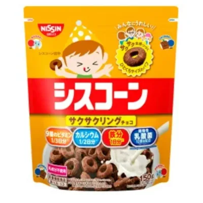 【本日楽天ポイント5倍相当】【送料無料】日清シスコシスコーン サクサクリングチョコ(150g)【ドラックピュア楽天市場店】【△】