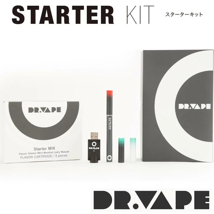 【DR.VAPEスターターキット (ホワイト/グレー)】VAPE 電子タバコ 加熱式タバコ 充電式 ニコチン0 ドクターベイプ タール ニコチン0 電子タバコ vape puff