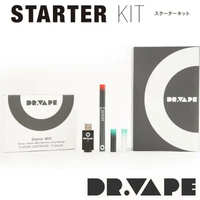 【DR.VAPEスターターキット (ホワイト/グレー)】VAPE 電子タバコ 加熱式タバコ 充電式 ニコチン0 ドクターベイプ タール ニコチン0 電子タバコ vape puff