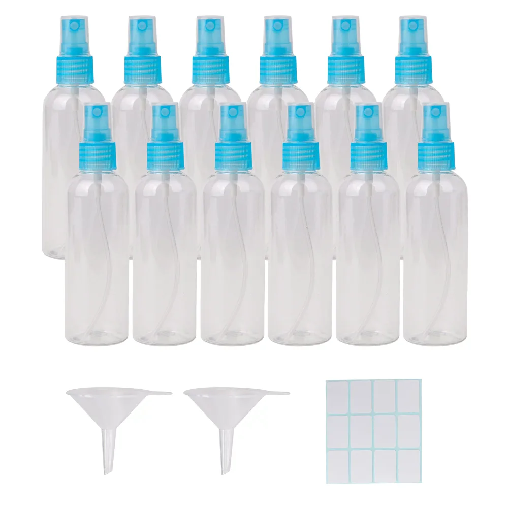 100ml ブルー 空 プラスチック スプレー 香り ポンプ アトマイザー ボトル 12個パック