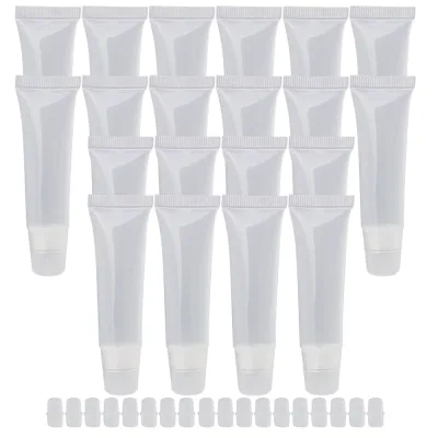 15ml Empty Lip Gloss Balm Soft Tube Sunscreen Lotion Cream Squeeze Bottle 20 Pack