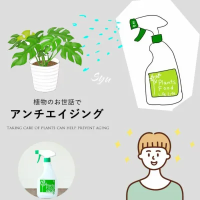 【観葉植物の栄養剤】プランツフード500ml肥料成分含有の液体活力剤。成長促進養分だけでなく、葉水(霧吹き)で防虫効果も期待!観葉植物 栄養 肥料 元気 長持ち お世話 簡単 手軽 スプレー スプレー式