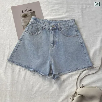 デニム レディース ショートパンツ 高ウエスト ワイドレッグ ゆったり Aライン カットオフ ダメージ加工 ホットパンツ 短パン 薄手 ウォッシュ加工 綿 ジーンズ ジーパン ズボン ボトムス カジュアル スタイル