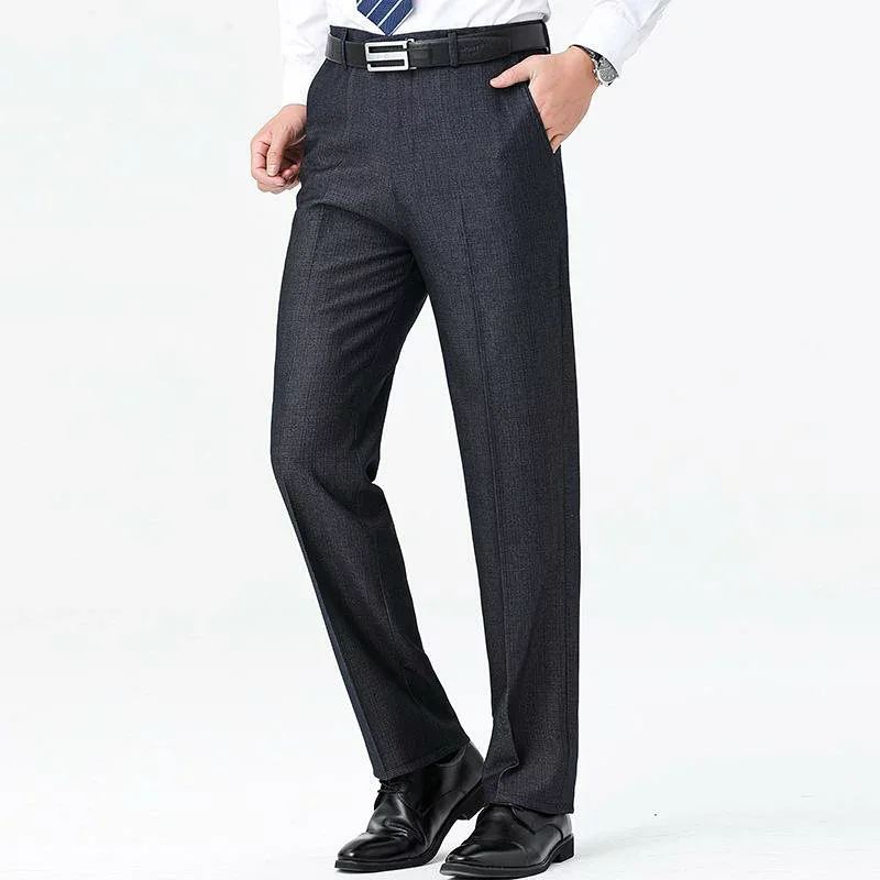 スラックス 男性用 ウール パンツ ビジネス フォーマル ロングパンツ ストレート 厚手 暖かい 防寒 秋冬 グレー 上品