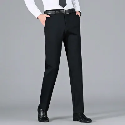 メンズ ウール スラックス パンツ 男性用 厚手 ズボン ビジネス カジュアル ゆったり ストレート 中高年 シニア 向け あったか 秋冬