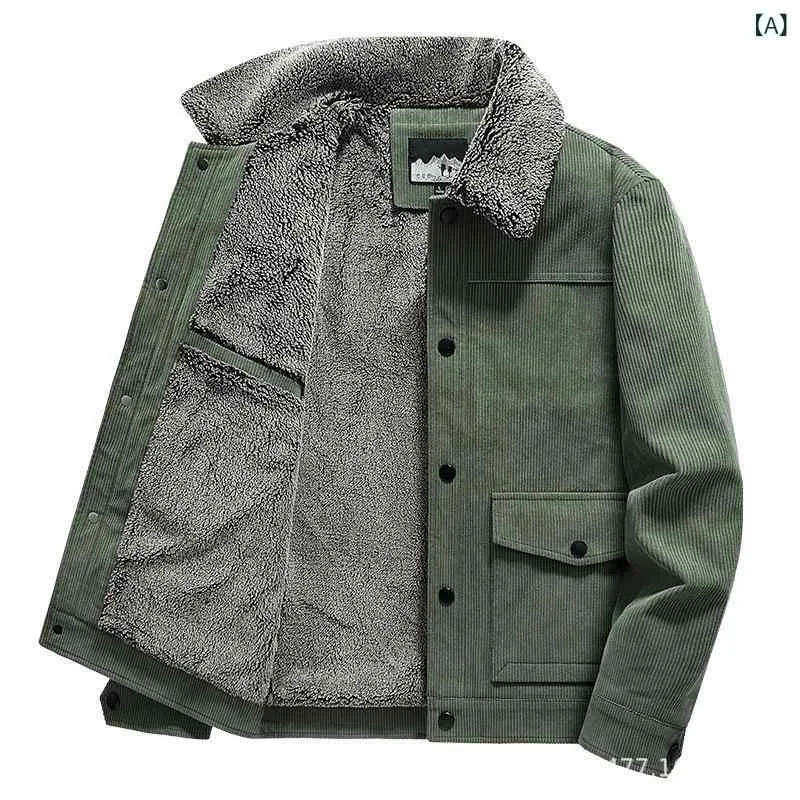 綿入り ジャケット 男性用 コーデュロイ 裏ボア 防寒着 暖かい カジュアル ミリタリー 襟付き M L XL 2XL 3XL 4XL カーキ オフホワイト ブラック コーヒー色