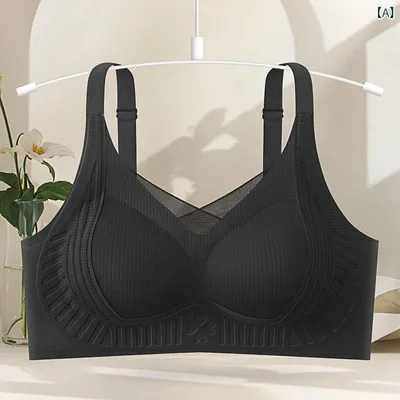 ブラジャー レディース 補正ブラ 薄手 脇高 寄せ上げ ソフトワイヤーなし 乳房を小さく見せる 垂れ防止 調整型 肌色 黒 コーヒー色 緑 紫 M L XL 2XL 3XLサイズ