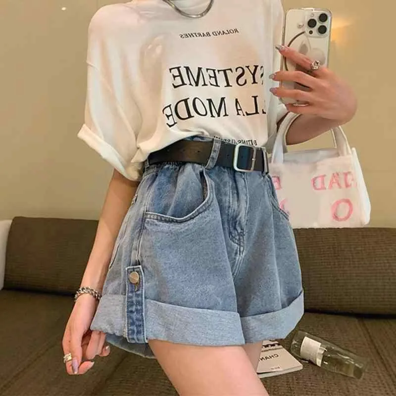 デニム ショートパンツ レディース 夏 大きいサイズ 高腰 フレア ワイドレッグ 韓国風 直筒 マイクロストレッチ 吸湿速乾 ブルー ブラックグレー 遮尻 スリム 快適 普段使い 軽量 コットン混 ミディアム厚