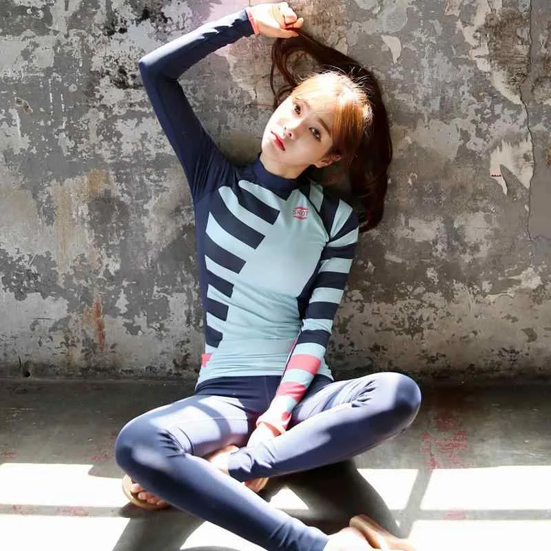 水着 レディース セパレート 長袖 長ズボン ラッシュガード スイムウェア 潜水服 ダイビング フィットネス 紫外線対策 速干 サーフィン シュノーケリング 日焼け防止 オールシーズン 海 プール アウトドア スポーツ