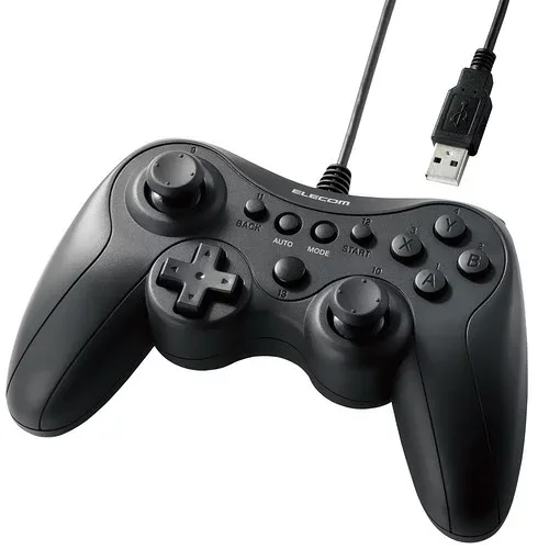 エレコム JC-GP20XBK ゲームパッド PC コントローラー 有線 USB接続 Xinput Xbox系ボタン配置 13ボタン 連射 軽量 ブラック