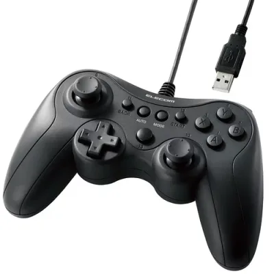 エレコム JC-GP20XBK ゲームパッド PC コントローラー 有線 USB接続 Xinput Xbox系ボタン配置 13ボタン 連射 軽量 ブラック