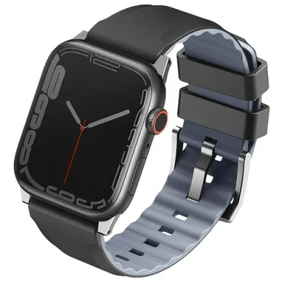 UNIQ UNIQ41MMLINUSBLK APPLE WATCH用シリコンバンド 41/40/38mm LINUS MIDNIGHT BLACK