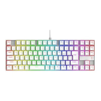 【25日は24時間限定クーポン配布】REDRAGON レッドラゴンKUMARA ゲーミングキーボード 日本語テンキーレス銀軸92KEY K552W-RGB-JPTI(2568969)送料無料